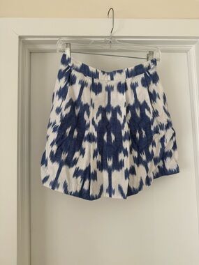 Vineyard Vines Navy and White Ikat Print Mini Skirt